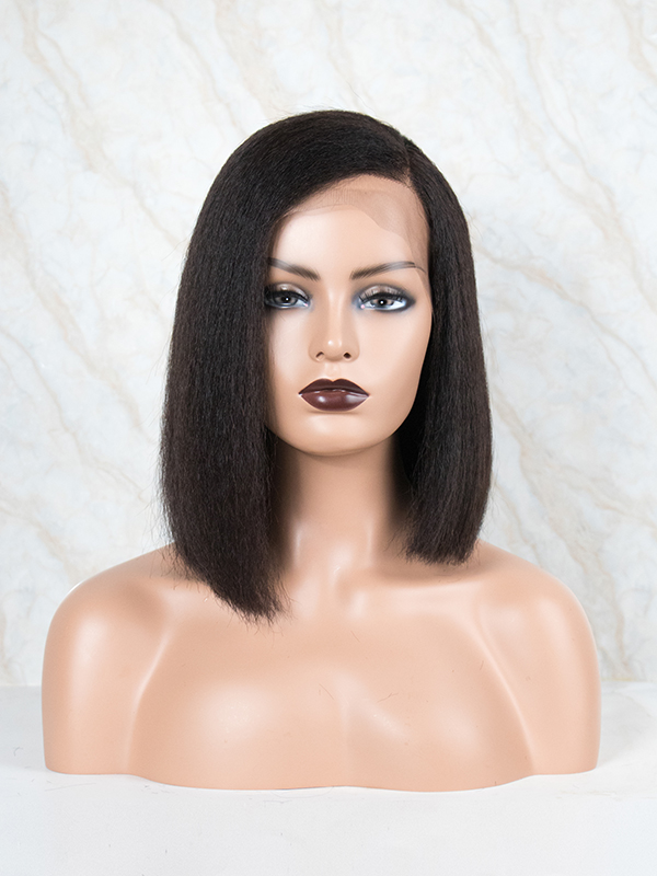 Kinky Straight Short Bob Lace Front Wig