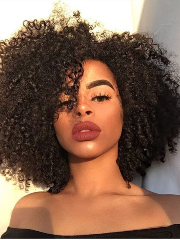 Natural Curly Virgin Hair Lace Front Wig