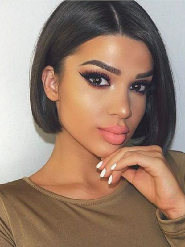 Silky Straight Sleek Short Bob Lace Front Wig