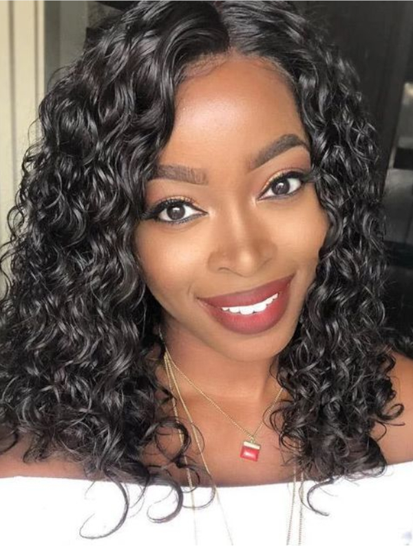 Water Wave Virgin Hair Lace Front Wig